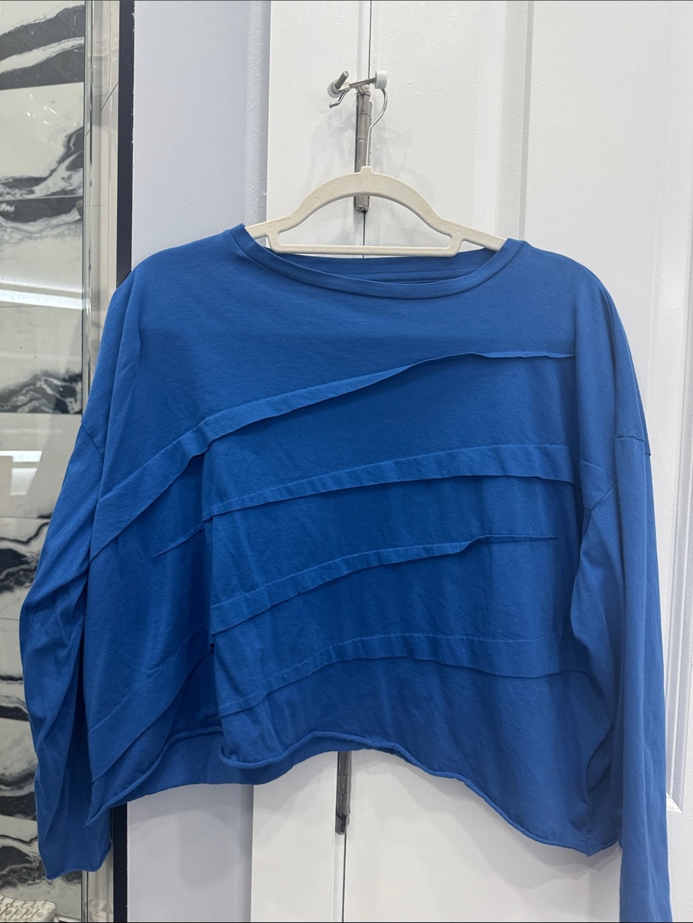 Everyday Layered Crewneck Long Sleeve Top - Blue